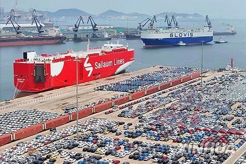 중국 산둥성의 한 무역항