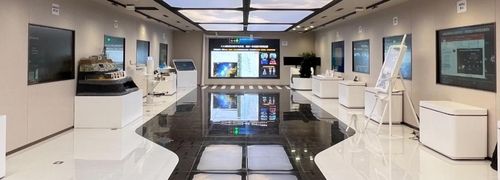 상하이 푸둥신구에 위치한 화웨이 R&D센터 전시홀 