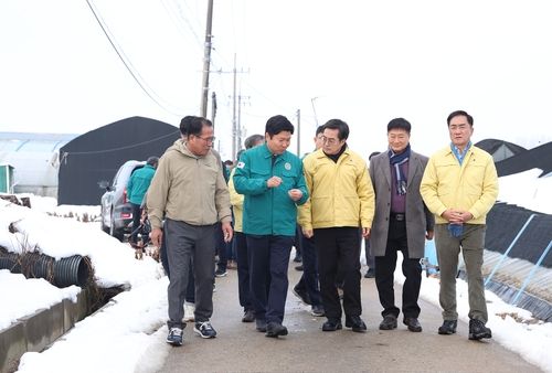 김동연 지사, 폭설피해 평택 비닐하우스 현장 방문