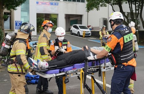 2024 재난현장 구급대응훈련 평가 모습