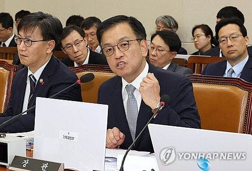 질의에 답변하는 최상목 부총리