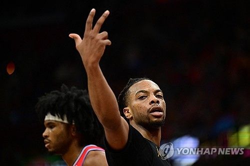 데리어스 갈런드의 3점 슛 세리머니