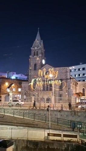 돈암동성당 외벽에 펼쳐진 미디어아트