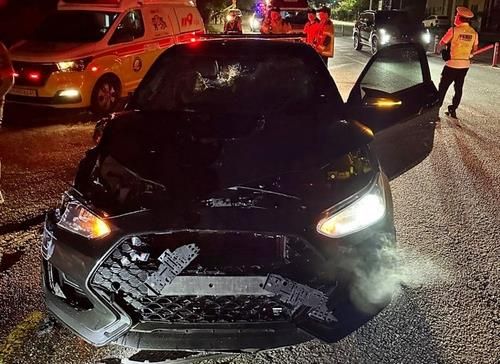 파손된 과속 차량