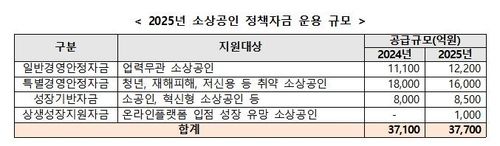 소상공인 정책자금 운용 규모