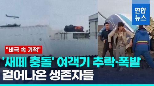 [영상] '새떼 충돌' 여객기 추락·폭발에도 절반 생존…"비극 속 기적" - 2