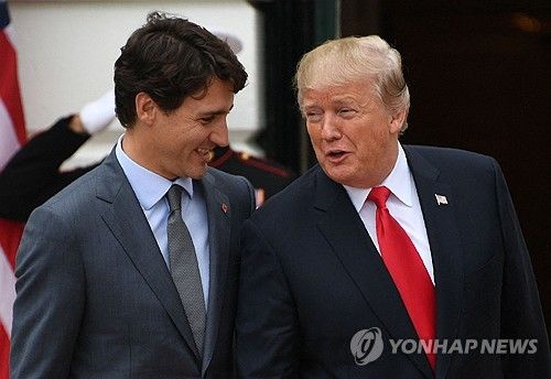 트럼프 미국 대통령 당선인과 트뤼도 캐나다 총리