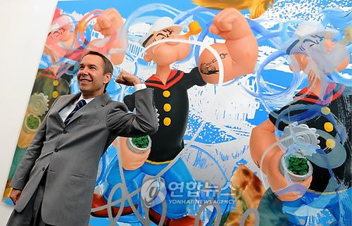 미국의 현대 미술작가 제프 쿤스가 뽀빠이 캐릭터를 사용해 만든 작품