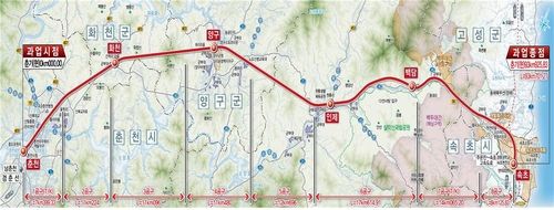 동서고속도로 공구별 노선도