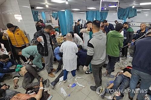 가자 북부 카말 아드완 병원 내부 모습 