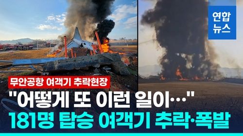 [영상] 무안공항서 181명 탄 여객기 착륙 과정서 충돌·폭발 - 2