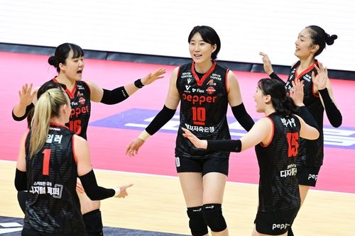 구단 창단 이래 최다인 시즌 6승째를 거둔 페퍼저축은행