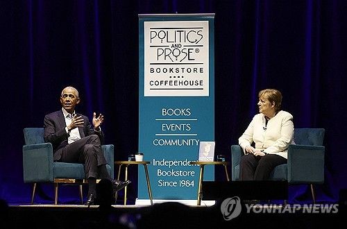 버락 오바마 전 미국 대통령(좌측)과 앙겔라 메르켈 전 독일 총리(우측)