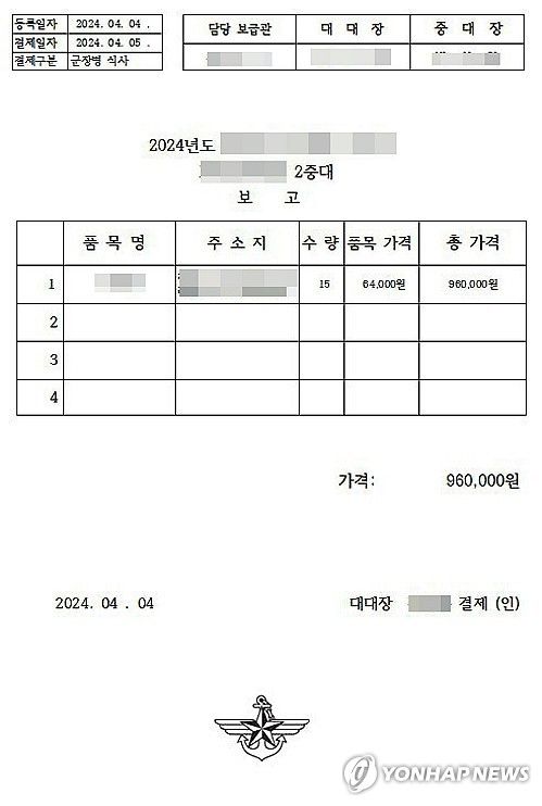 군 사칭 보이스피싱 조직이 보내온 군부대 공문