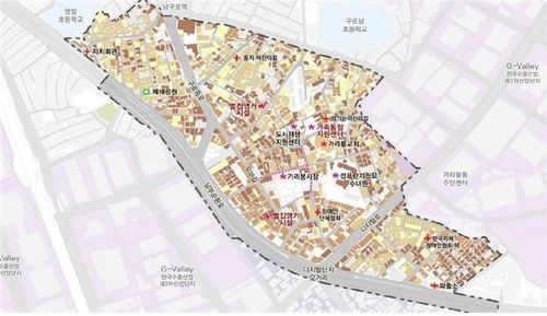 가리봉 도시재생활성화지역 위치도