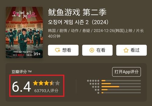 중국 소셜미디어 플랫폼 더우반의 '오징어게임2' 리뷰 사이트