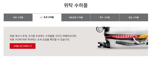 아시아나항공 초과 수하물