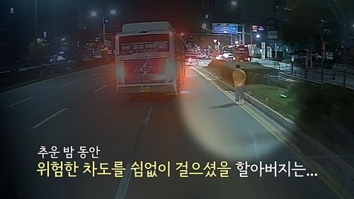 도로 위 배회 중인 치매노인 A씨