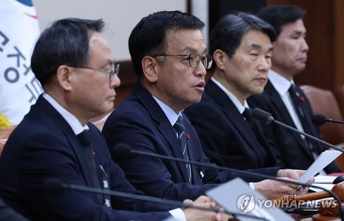 국무회의에서 발언하는 최상목 권한대행