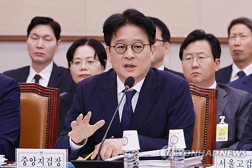 위원 질의에 답하는 이창수 서울중앙지검장