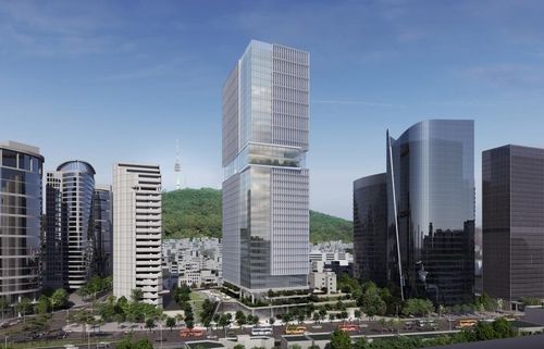 자동 제2구역 도시정비형 재개발 정비계획 건축물 투시도