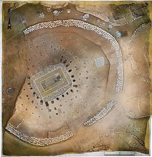 쪽샘 44호분 발굴 조사 후 주요 시설을 재현한 모습