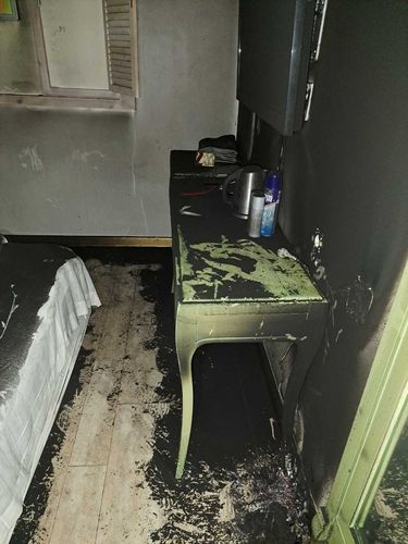 원주 한 모텔에서 발생한 화재