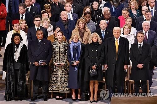 대성당 재개관 행사 참석한 트럼프 등 각국 정상