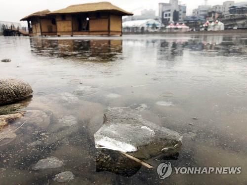 지난해 얼지 않은 홍천강