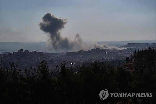 시리아 다마스쿠스 외곽 공습 장면