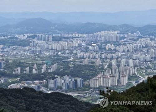 치악산에서 바라본 원주시 전경