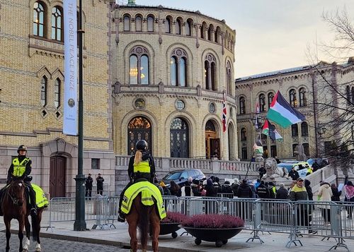 노벨평화상 앞두고 오슬로서 가자전쟁 반대 시위