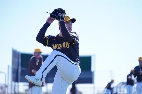 MLB 샌디에이고 스프링캠프에서 훈련 중인 고우석