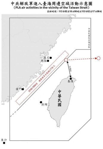 인민해방군의 대만 주변 공역 활동 상황도