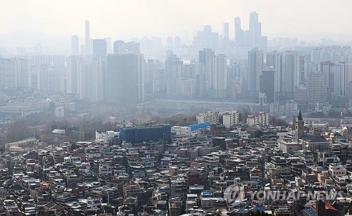 서울 시내 아파트와 주택 밀집 지역
