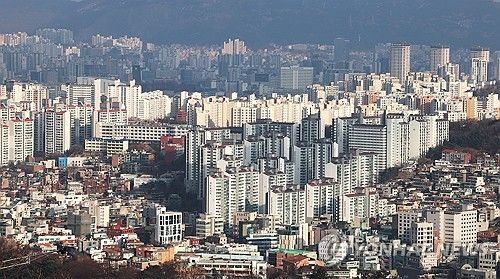 서울 아파트 밀집 지역의 모습
