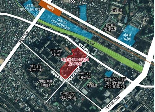 마포구 대흥동 모아타운 위치도