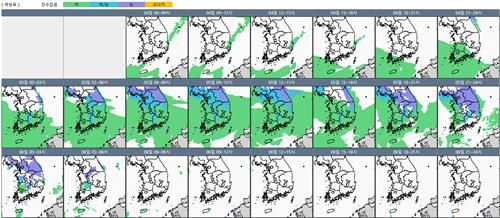 6일까지 강수 시나리오. [기상청 제공. 재판매 및 DB 금지]