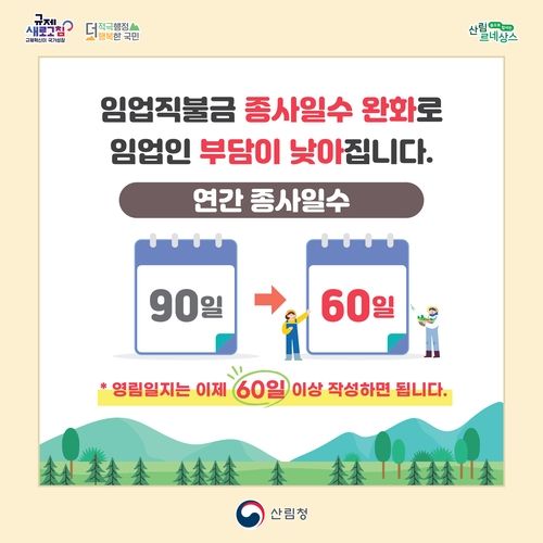임업직불금 종사일수 완화