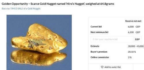 경매에 부쳐진 금덩어리