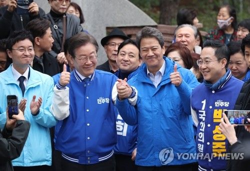 이재명 대표와 임종석 전 비서실장, 함께 선거운동