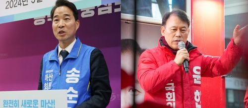 민주당 송순호·국민의힘 윤한홍(기호순)