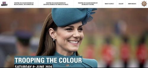 영국 육군 군기분열식 홈페이지에 올라 있는 왕세자빈 참석 일정 [영국 육군 홈페이지 캡처, DB 및 재판매 금지] 