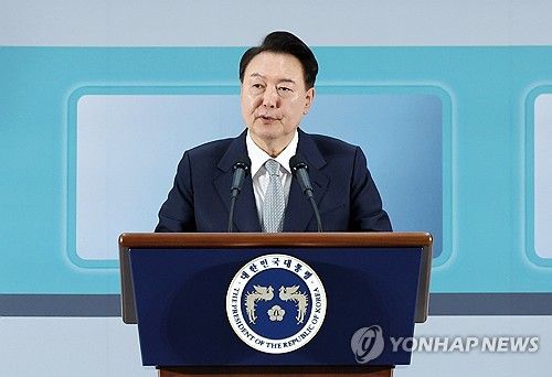 GTX-B 노선 착공 기념사 하는 윤석열 대통령