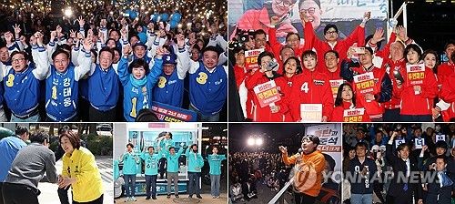 총선 D-1, 여야 후보들 마지막 총력전