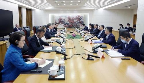 베이징에서 열린 미중 고위급 협의 개최 모습