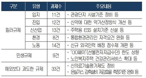대한상의가 정부에 건의한 개선 과제