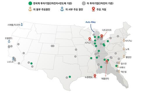 한국 대기업의 미국 투자 입지 현황