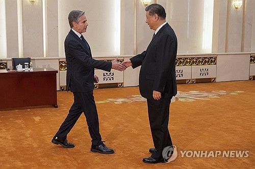 베이징서 시진핑 주석 만나는 블링컨 미 국무