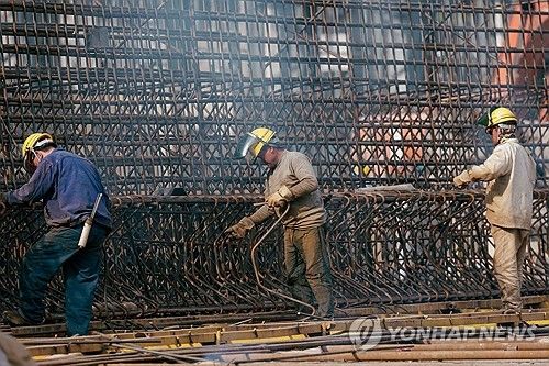 중국 상하이의 건설 현장